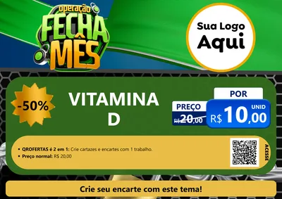 Modelo de Cartaz para Cartaz A4 Horizontal com o tema Operação Fecha Mês para Farmácia