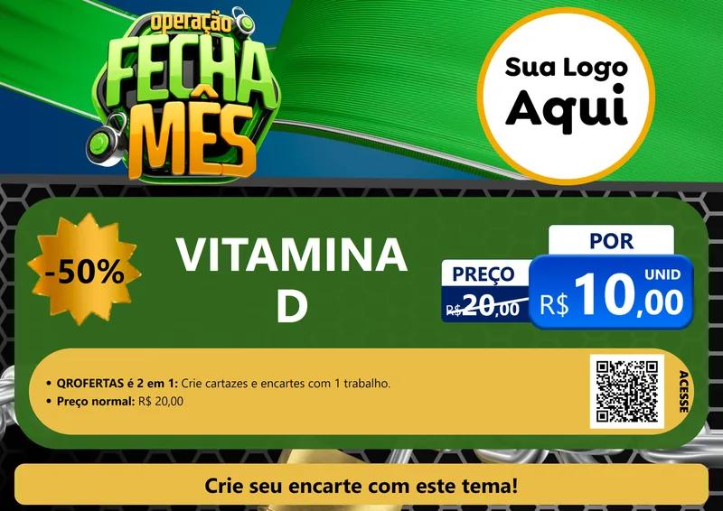 Modelo de Cartaz para Cartaz A4 Horizontal com o tema Operação Fecha Mês para Farmácia