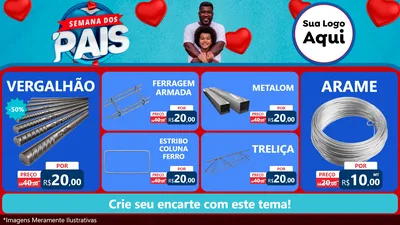Modelo de TV para TV Horizontal com o tema Semana Dos Pais para Ferragens