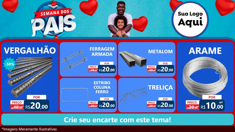 Modelo de TV para TV Horizontal com o tema Semana Dos Pais para Ferragens
