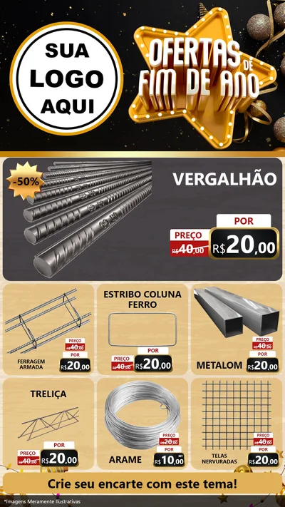 Modelo de Rede Social para Stories com o tema Ofertas de Fim de Ano para Ferragens