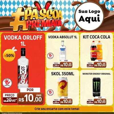 Modelo de Rede Social para Feed Facebook com o tema Páscoa Premiada para Distribuidora de bebidas