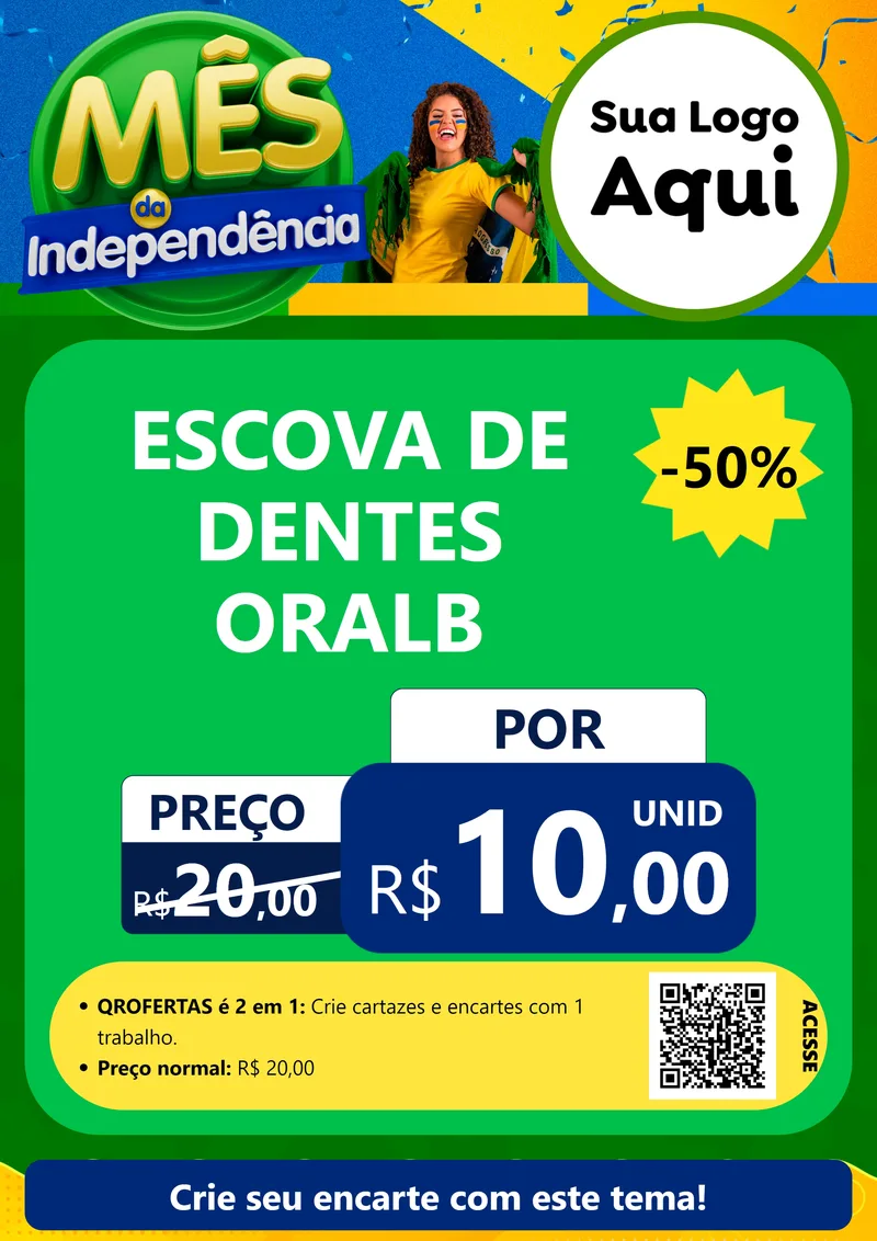 Modelo de Cartaz para Cartaz A4 Vertical com o tema Mês da Independência para Higiene Pessoal