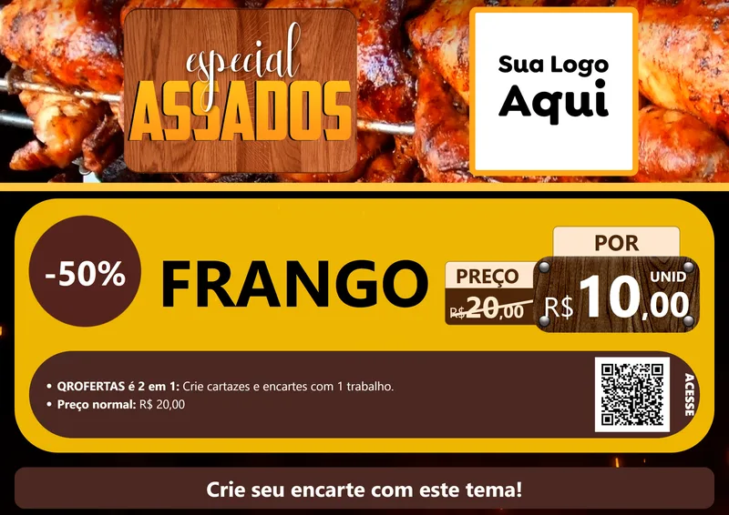Modelo de Cartaz para Cartaz A4 Horizontal com o tema Especial Assados para Assados