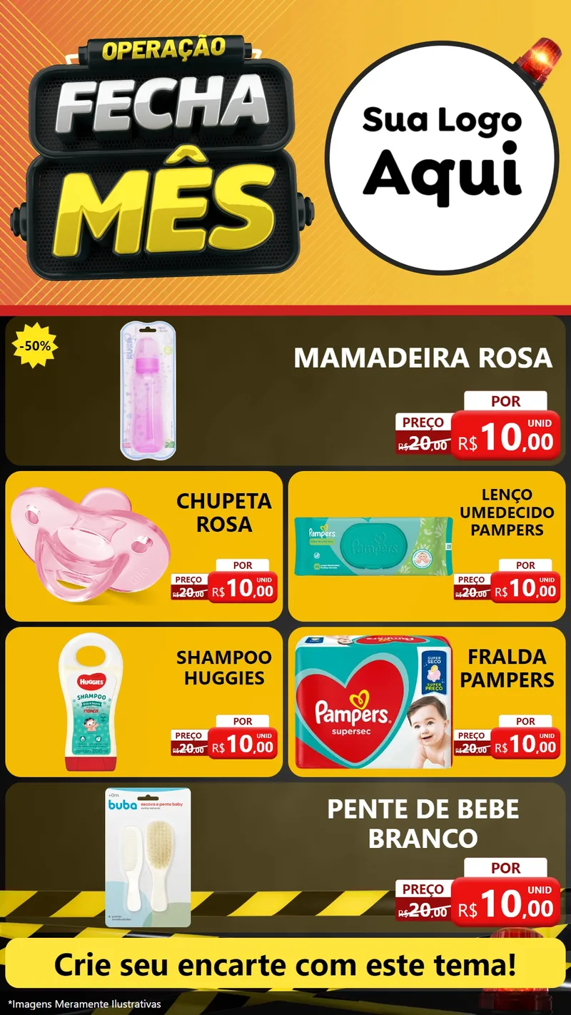 Modelo de TV para TV Vertical com o tema Operação Fecha Mês para Bebês