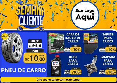 Modelo de Encarte para Encarte A4 Horizontal com o tema Semana do Cliente para Auto peças