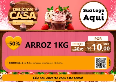 Modelo de Cartaz para Cartaz A4 Horizontal com o tema Delícias da Casa para Supermercado