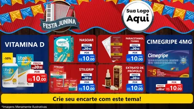 Modelo de TV para TV Horizontal com o tema Festa Junina para Farmácia