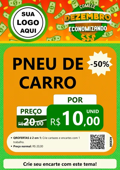 Modelo de Cartaz para Cartaz A4 Vertical com o tema Comece Dezembro Economizando para Auto peças