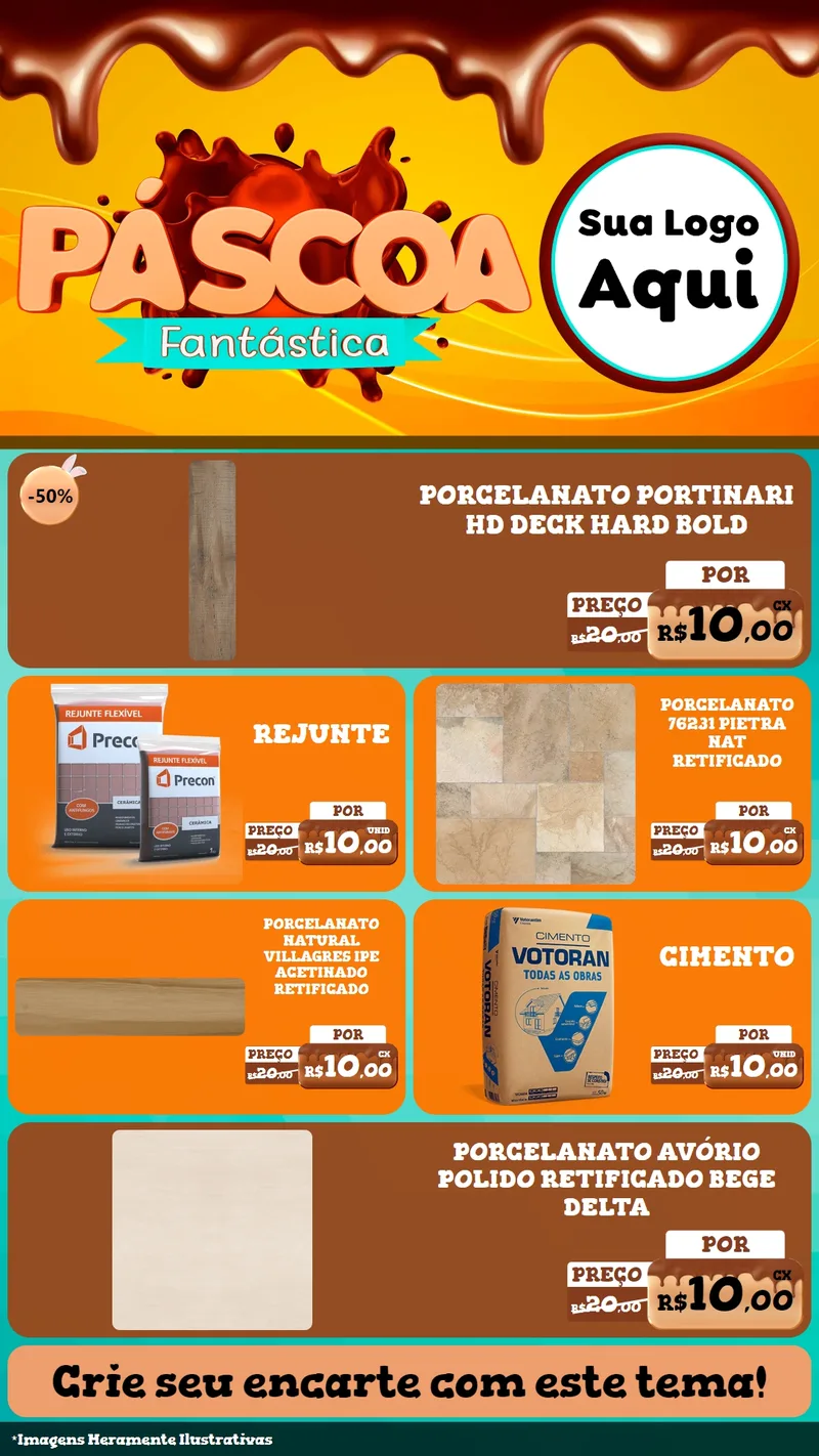 Modelo de TV para TV Vertical com o tema Páscoa Fantástica para Pisos e revestimentos