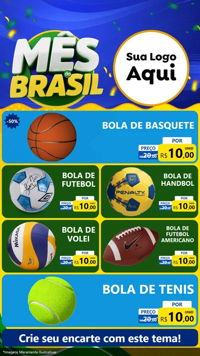Modelo de TV para TV Vertical com o tema Mês do Brasil para Artigos Esportivos
