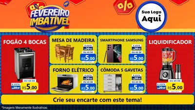 Modelo de TV para TV Horizontal com o tema Fevereiro Imbatível para Móveis e Eletro