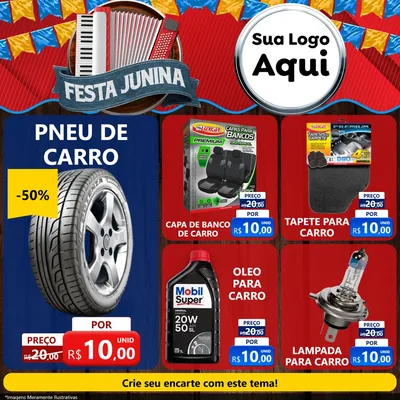 Modelo de Rede Social para Feed Facebook com o tema Festa Junina para Auto peças