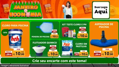 Modelo de TV para TV Horizontal com o tema Janeiro da Economia para Produtos para Piscina