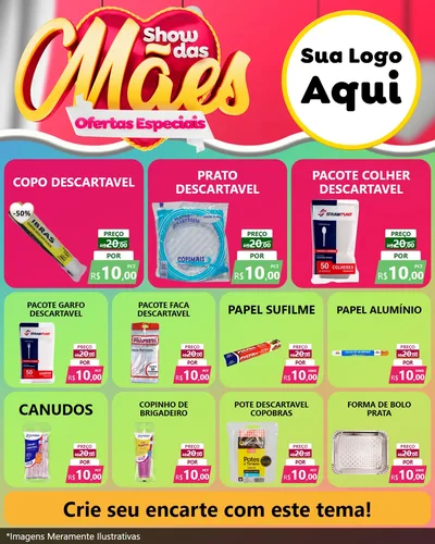 Modelo de Rede Social para Feed Instagram com o tema Show das Mães - Ofertas Especiais para Embalagens