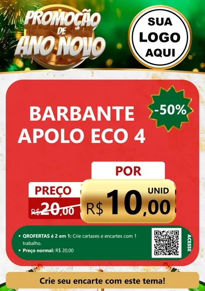Modelo de Cartaz para Cartaz A4 Vertical com o tema Promoção de Ano Novo para Armarinho e Aviamentos