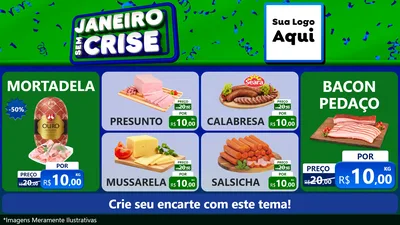 Modelo de TV para TV Horizontal com o tema Janeiro Sem Crise para Frios e Laticínios