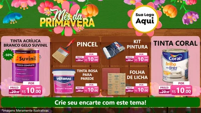 Modelo de TV para TV Horizontal com o tema Mês da Primavera para Tintas e Ferramentas