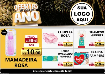 Modelo de Encarte para Encarte A4 Horizontal com o tema Ofertas de Fim de Ano para Bebês