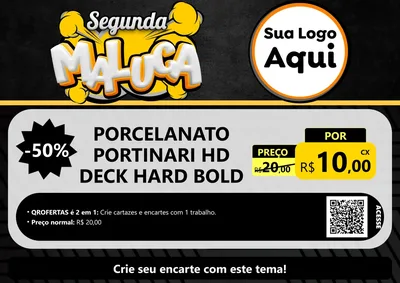Modelo de Cartaz para Cartaz A4 Horizontal com o tema Segunda Maluca para Pisos e revestimentos