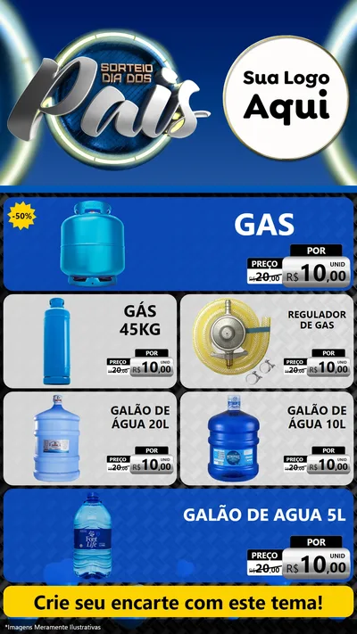 Modelo de TV para TV Vertical com o tema Sorteio Dia Dos Pais para Água e gás