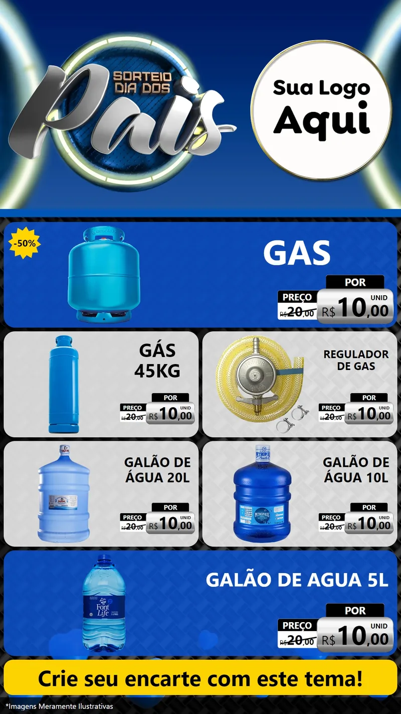 Modelo de TV para TV Vertical com o tema Sorteio Dia Dos Pais para Água e gás