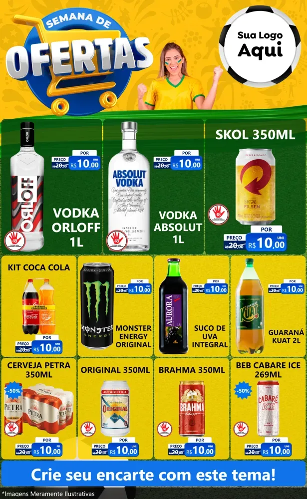 Modelo de Encarte para Encarte Grande com o tema Semana de Ofertas - Copa para Distribuidora de bebidas