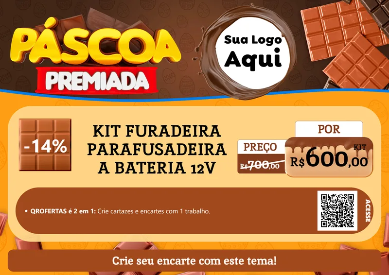 Modelo de Cartaz para Cartaz A4 Horizontal com o tema Páscoa Premiada para Maquinas e Ferramentas