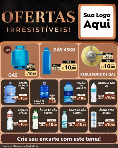 Modelo de Rede Social para Feed Instagram com o tema Ofertas Irresistíveis! para Água e gás
