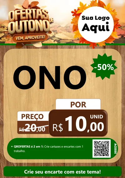 Modelo de Cartaz para Cartaz A4 Vertical com o tema Ofertas de Outono - Vem, Aproveite! para Óticas