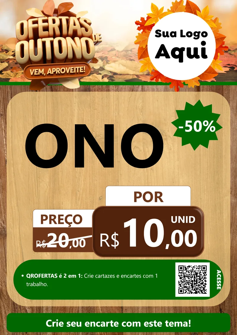 Modelo de Cartaz para Cartaz A4 Vertical com o tema Ofertas de Outono - Vem, Aproveite! para Óticas