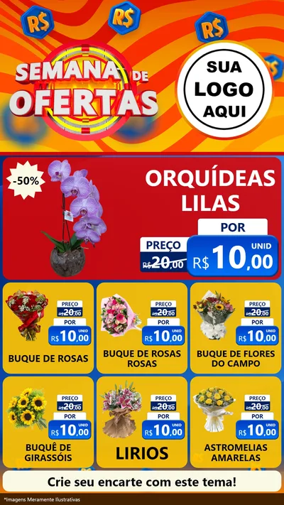 Modelo de Rede Social para Stories com o tema Semana de Ofertas para Floricultura e jardim