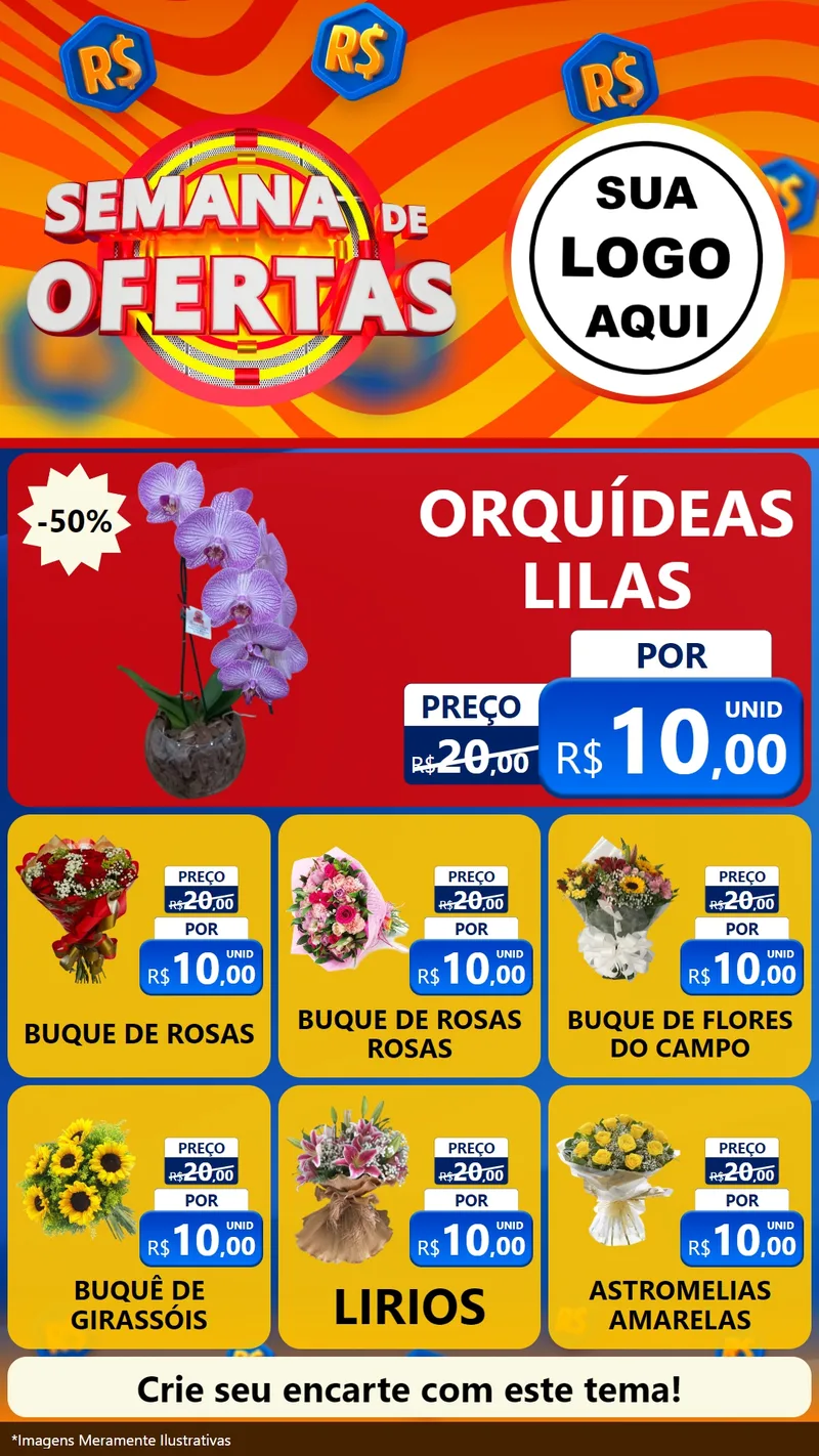 Modelo de Rede Social para Stories com o tema Semana de Ofertas para Floricultura e jardim