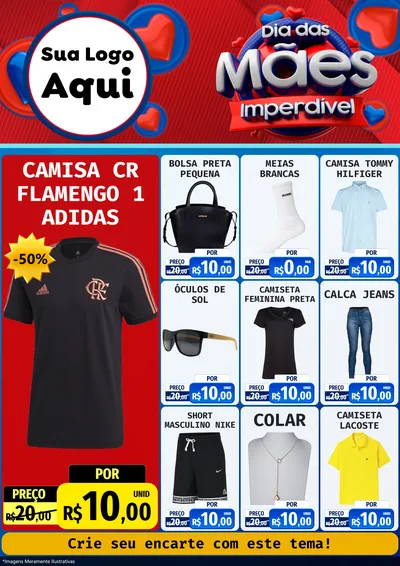 Modelo de Encarte para Encarte A4 Vertical com o tema Dia Das Mães Imperdível para Roupas e acessórios