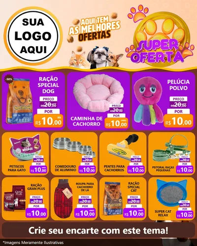 Modelo de Rede Social para Feed Instagram com o tema Super Oferta - Pet Shop para Pet Shop