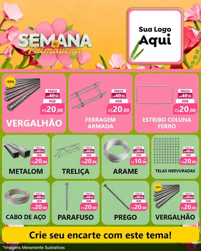 Modelo de Rede Social para Feed Instagram com o tema Semana da Primavera para Ferragens
