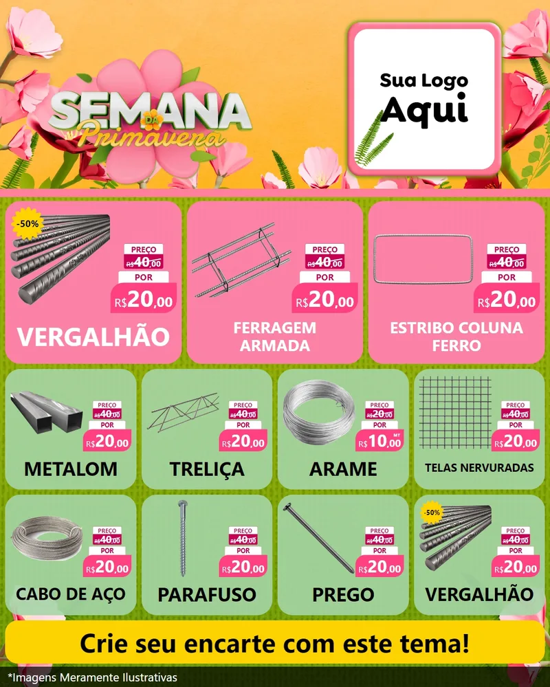 Modelo de Rede Social para Feed Instagram com o tema Semana da Primavera para Ferragens
