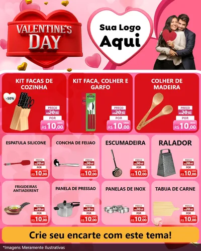 Modelo de Rede Social para Feed Instagram com o tema Valentine's Day para Utilidades Domésticas