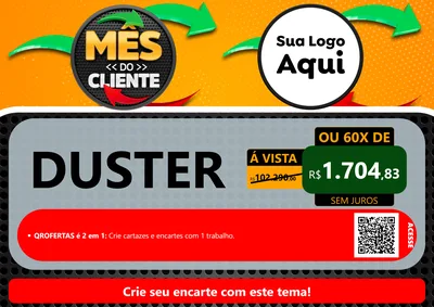Modelo de Cartaz para Cartaz A4 Horizontal com o tema Mês do Cliente para Concessionaria de Carros