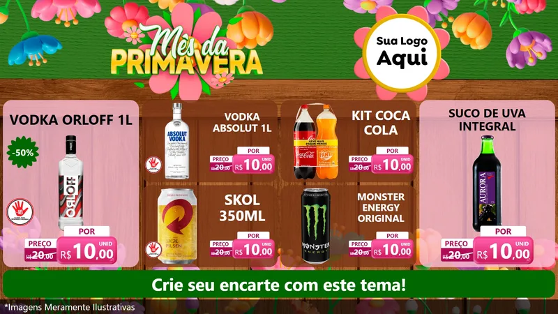 Modelo de TV para TV Horizontal com o tema Mês da Primavera para Distribuidora de bebidas