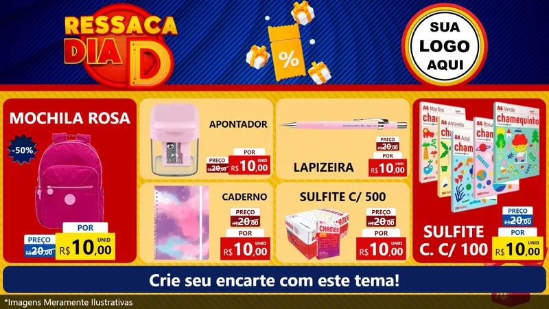 Modelo de TV para TV Horizontal com o tema Ressaca Dia D para Papelaria