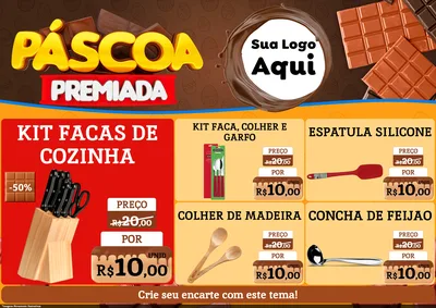 Modelo de Encarte para Encarte A4 Horizontal com o tema Páscoa Premiada para Utilidades Domésticas
