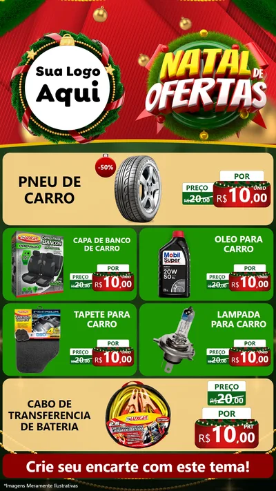 Modelo de TV para TV Vertical com o tema Natal de Ofertas para Auto peças