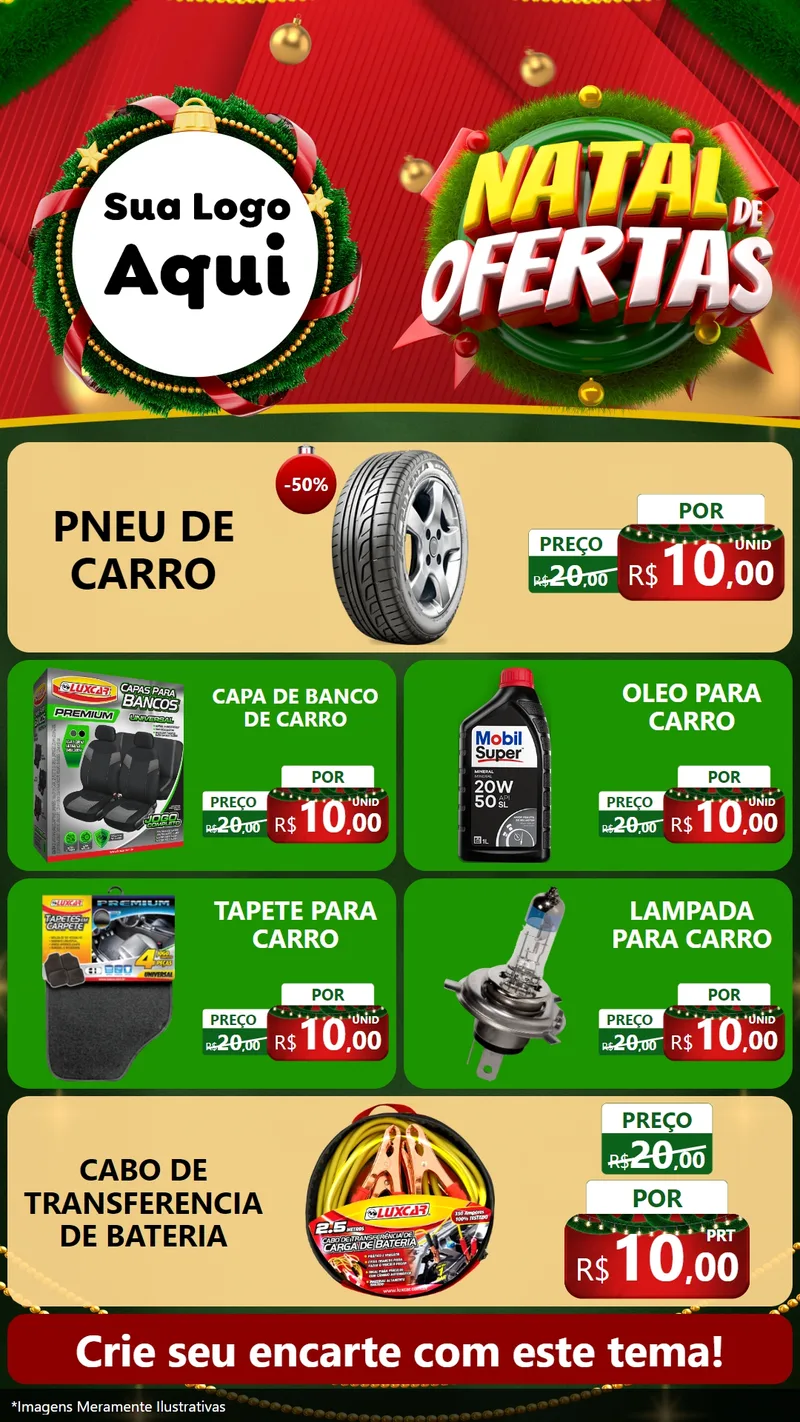 Modelo de TV para TV Vertical com o tema Natal de Ofertas para Auto peças