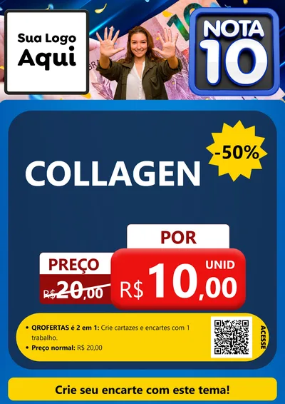 Modelo de Cartaz para Cartaz A4 Vertical com o tema Nota 10 para Suplementos alimentares