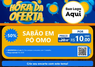 Modelo de Cartaz para Cartaz A4 Horizontal com o tema Hora da Oferta para Produtos de Limpeza