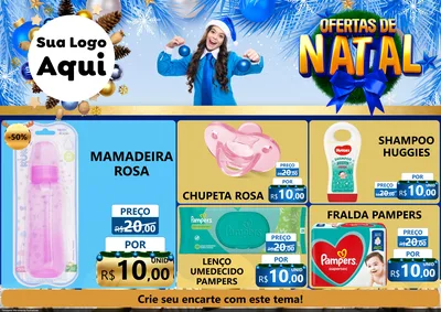 Modelo de Encarte para Encarte A4 Horizontal com o tema Ofertas de Natal para Bebês