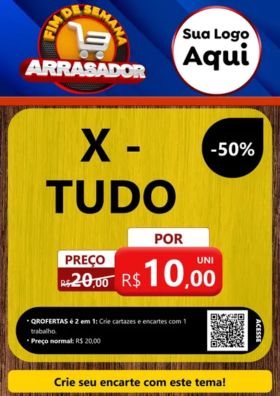 Modelo de Cartaz para Cartaz A4 Vertical com o tema Fim De Semana Arrasador para Hamburgueria