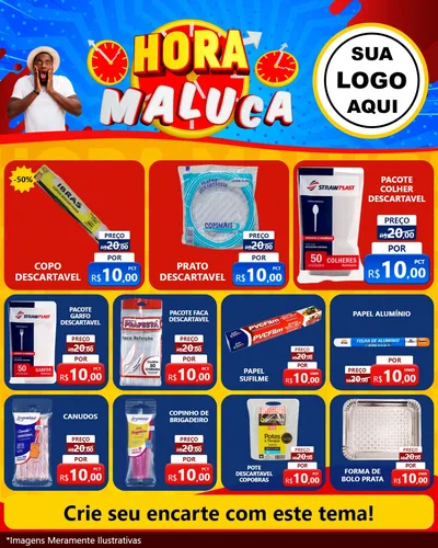 Modelo de Rede Social para Feed Instagram com o tema Hora Maluca para Embalagens