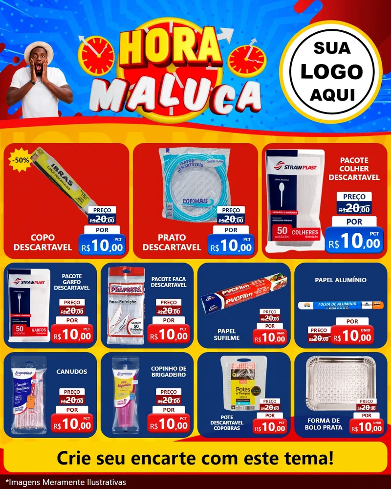Modelo de Rede Social para Feed Instagram com o tema Hora Maluca para Embalagens